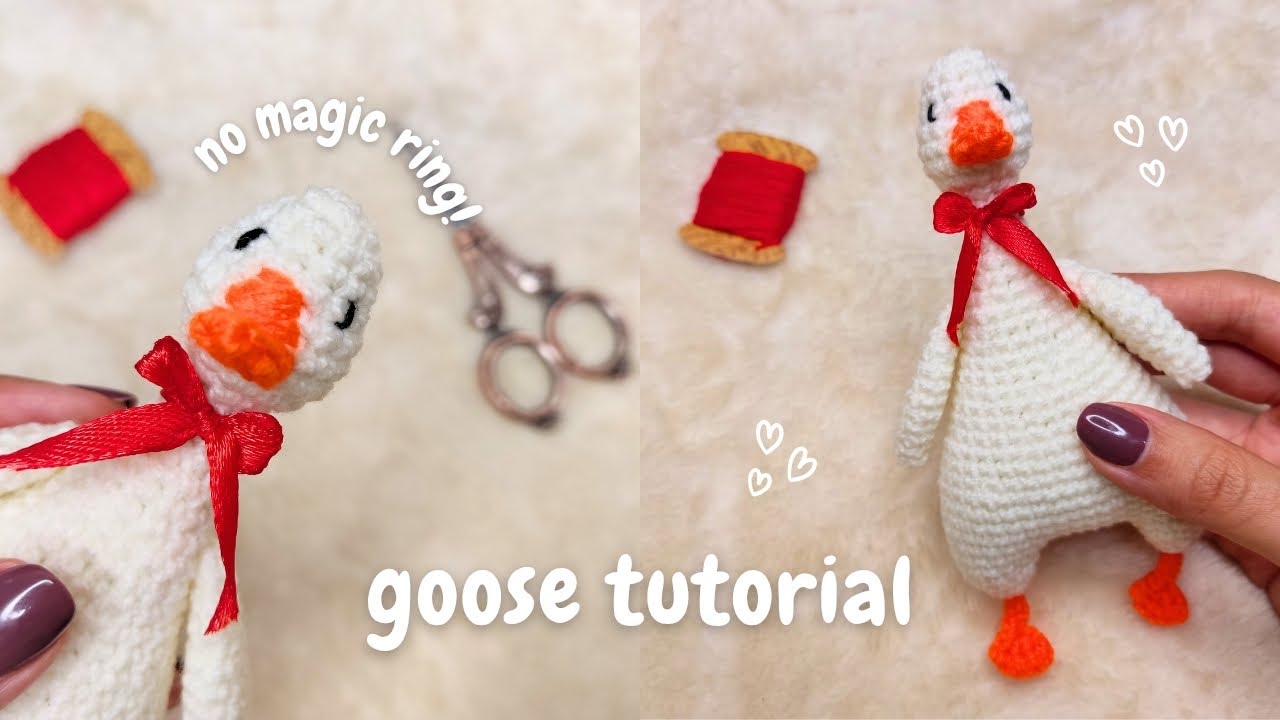 How To Crochet Cozy Cute Goose | step-by-step Crochet Tutorial - Crochet Bird - no magic ring