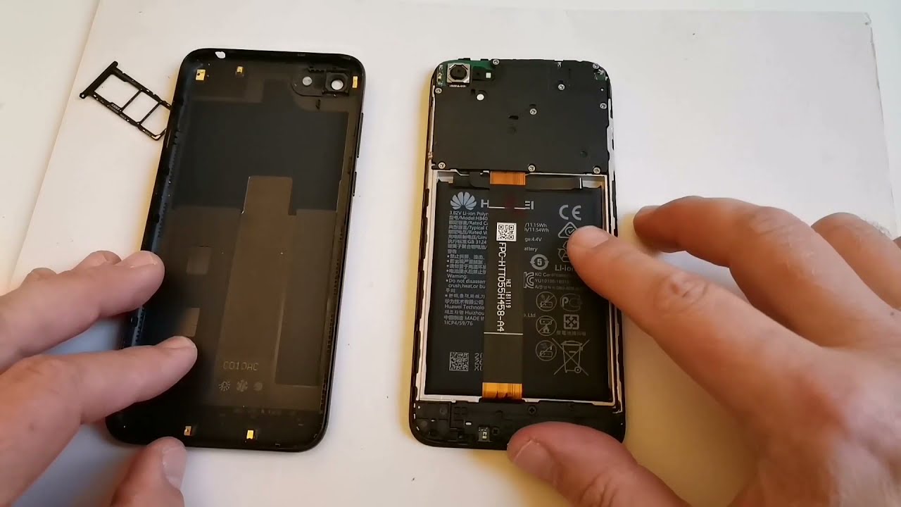 Huawei Y5 battery cover removed