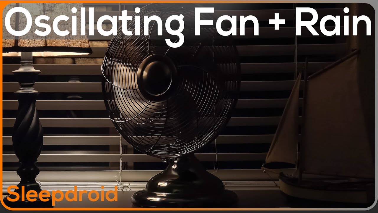 ► NO THUNDER Oscillating Fan (Medium Speed) and RAIN SOUNDS for Sleeping , Fan Noise, Fan and Rain