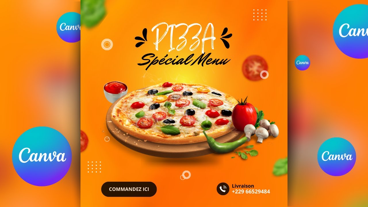 Comment créer une Affiche de Produits pour PIZZA sur Canva | Canva Design Masterclass