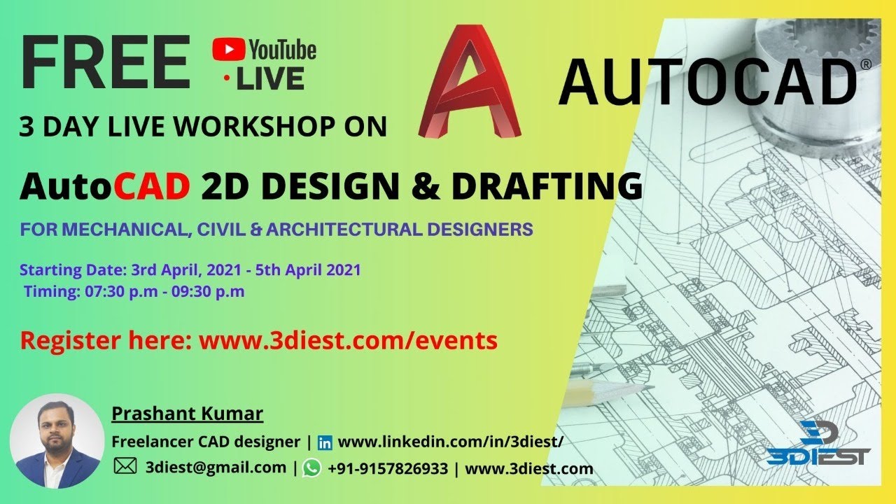 AutoCAD 2D Drafting and Designing Free 3 day workshop | Day 1