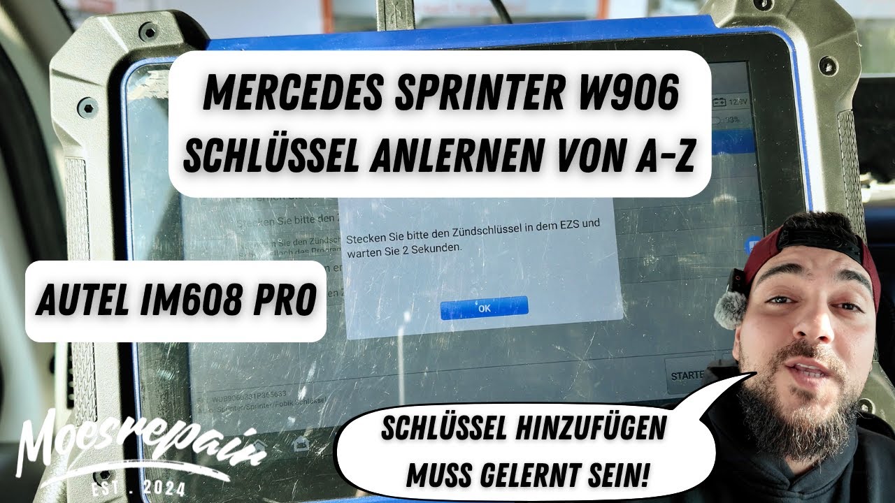 🔑 Mercedes Sprinter W906 (2017) Schlüssel anlernen & schneiden mit Autel IM608 Pro & XC Mini 2! ✅