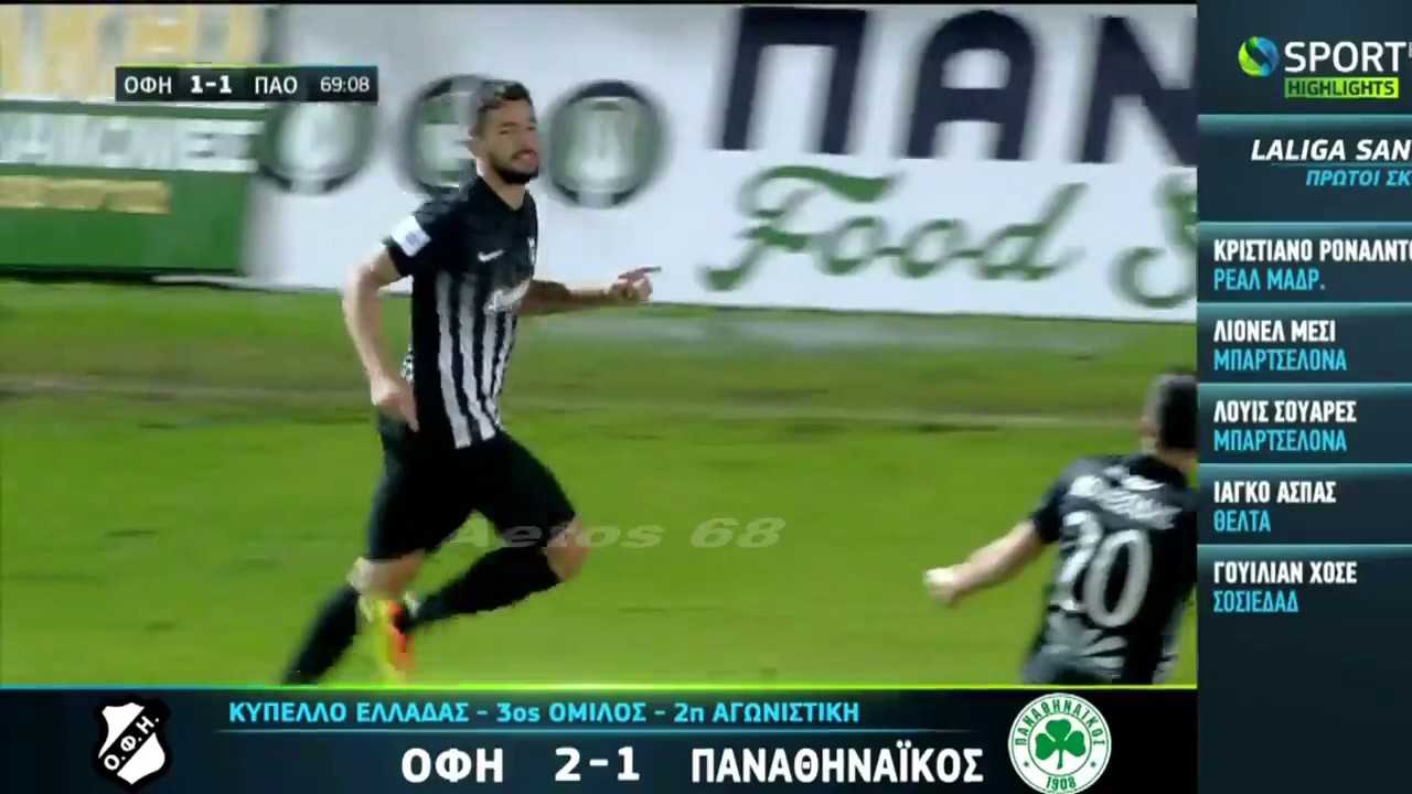 ΟΦΗ - Παναθηναϊκός 2-1 Κύπελλο Ελλάδας 2η αγ. Φάση των 