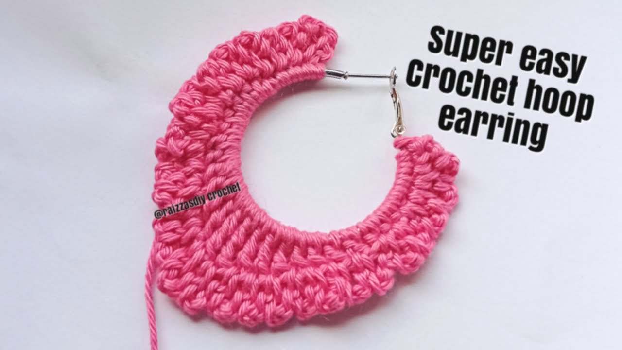 Super easy and quick crochet hoop earrings Tutorial beginners friendly|raizzasdiy crochet