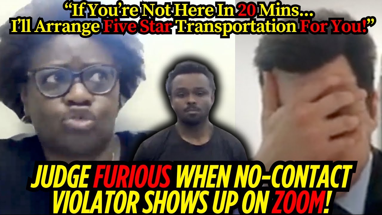 Judge is FURIOUS When No Contact Violator Shows Up On ZOOM... Ordering Him To Get To Court NOW!