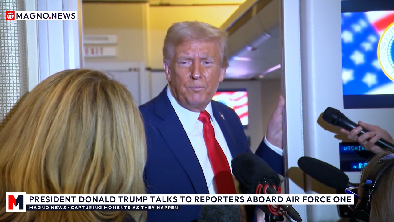 🇺🇸 President Donald Trump Takes Questions Aboard Air Force One on Presidents' Day