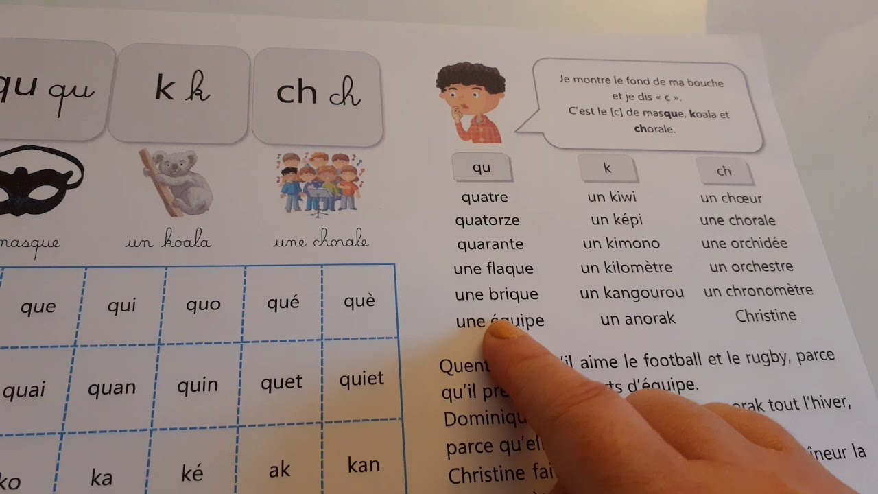 Lecture fiche son qu k ch