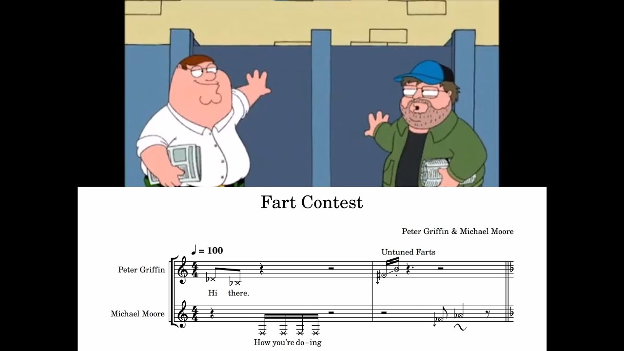 Family Guy Fart Contest with Michael Moore Transcription