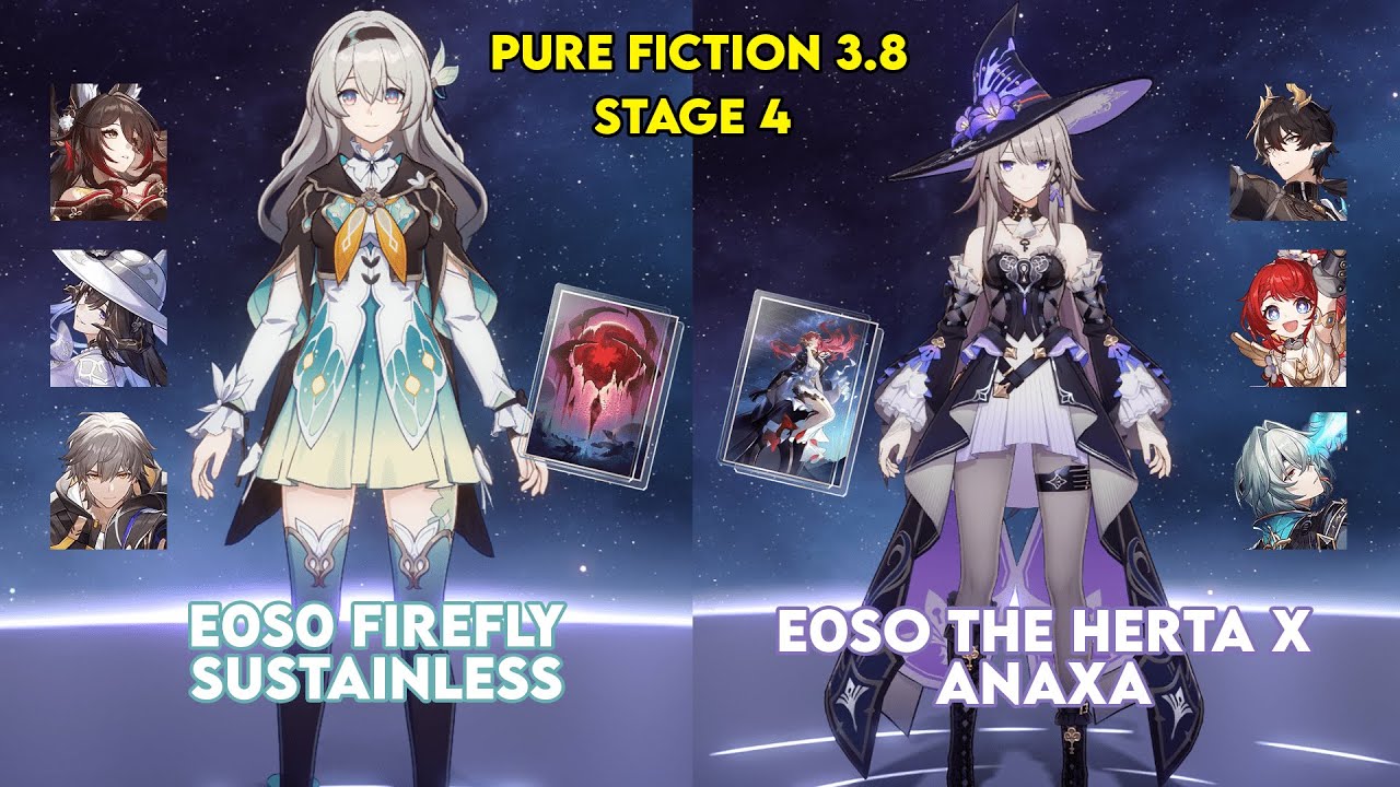 E0S0 Firefly Sustainless & E0S0 The Herta x Anaxa | Pure Fiction Stage 4 (3 Stars) | HSR 3.8