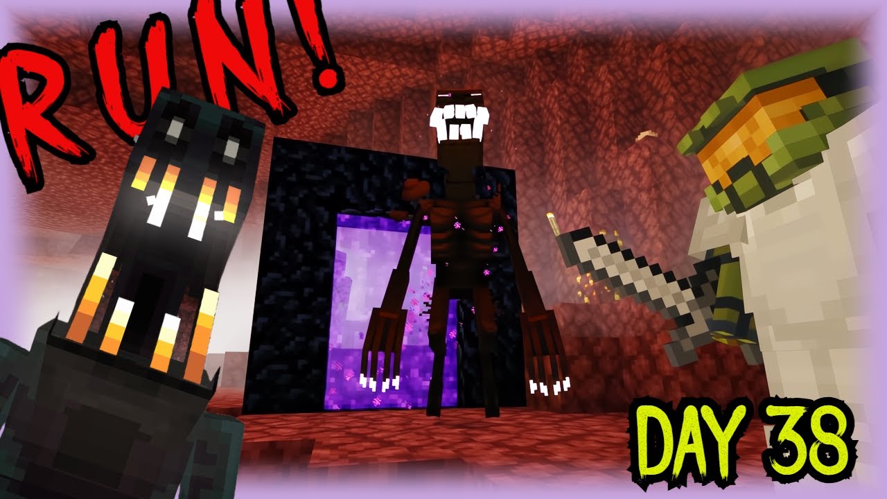 Cave Dwellers Are Hunting Us! Surviving Minecraft Day 38 Escaping The Nether