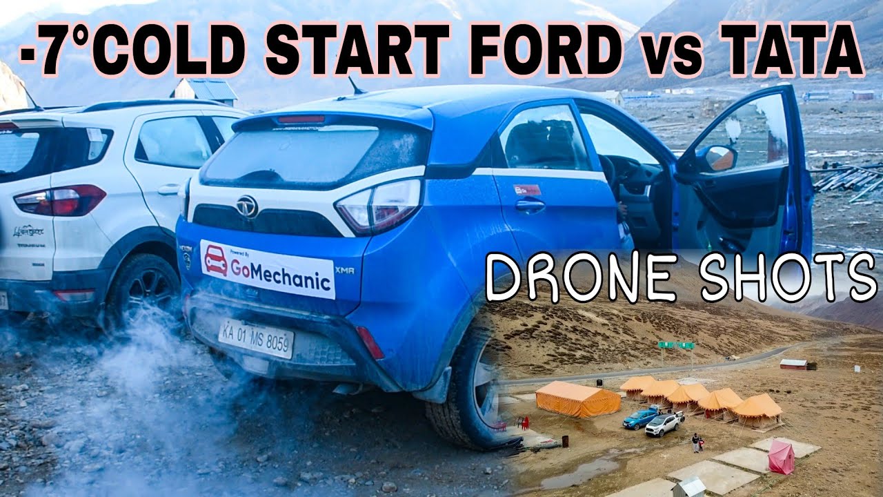 Tata Nexon failed to start in -7°C at Ladakh & Ecosport Cold start | Freezing Tent Stay at Sarchu