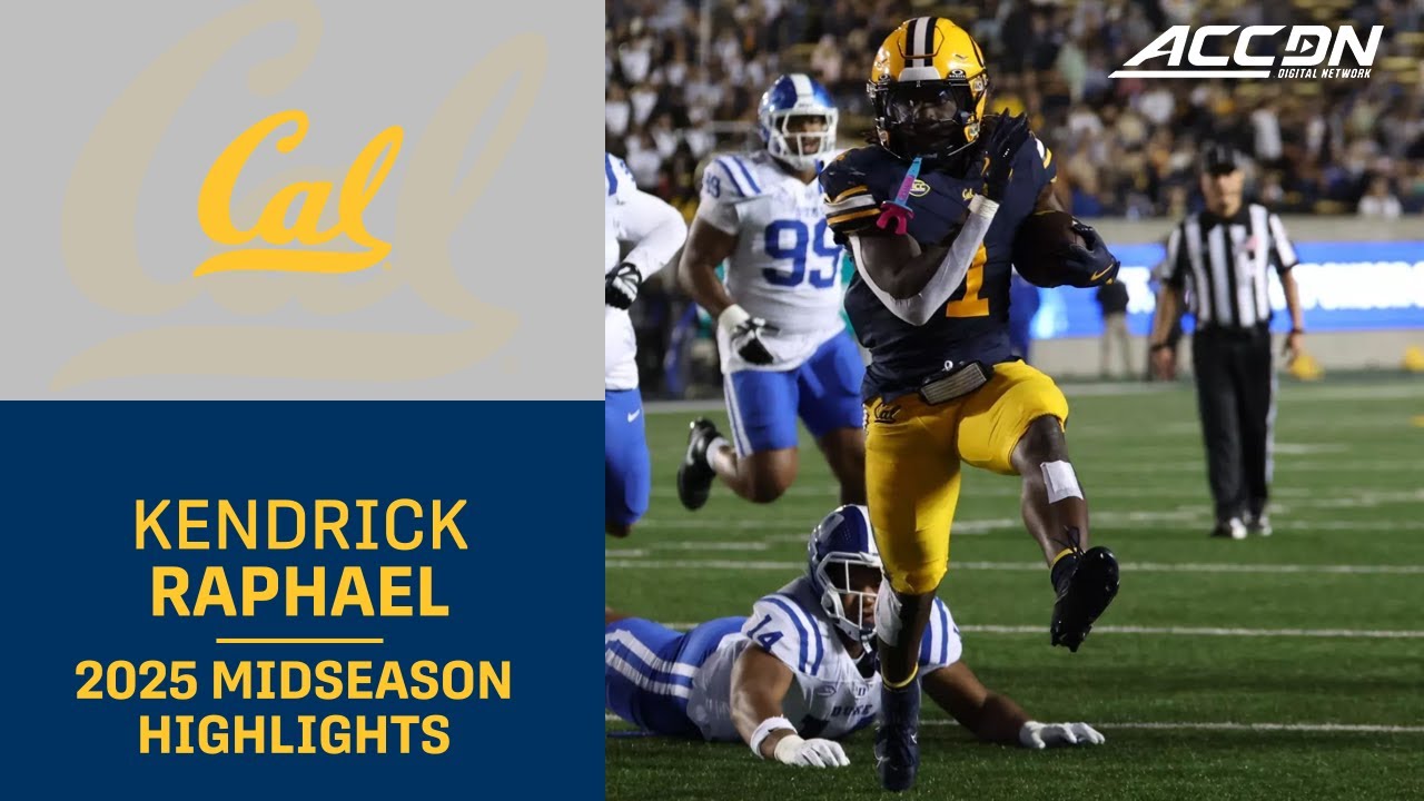 Cal RB Kendrick Raphael Midseason Highlights | 2025 ACC Football