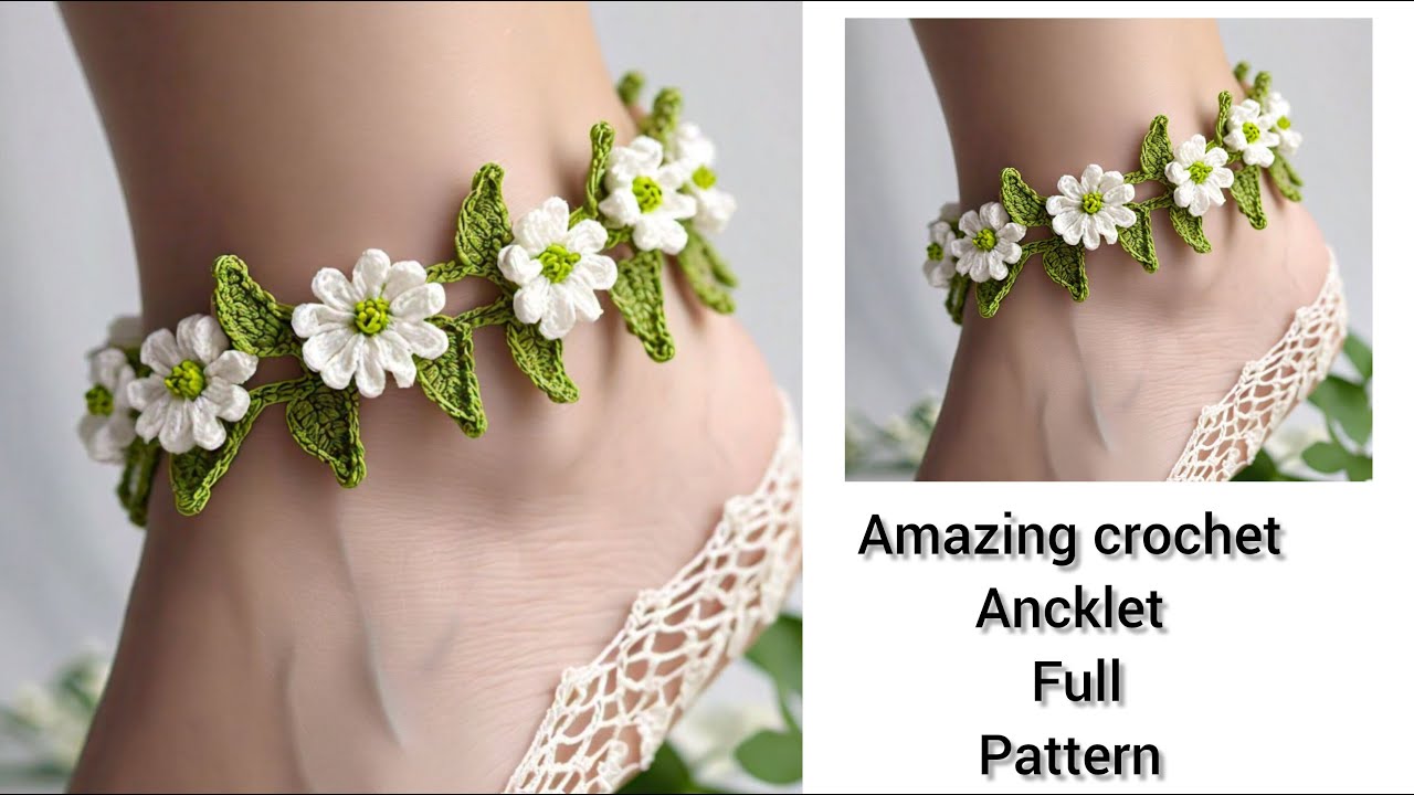 Beautiful And Eye Catching Crochet Anklet full Pattern _ Easy And simple  Pattern Of Anklet