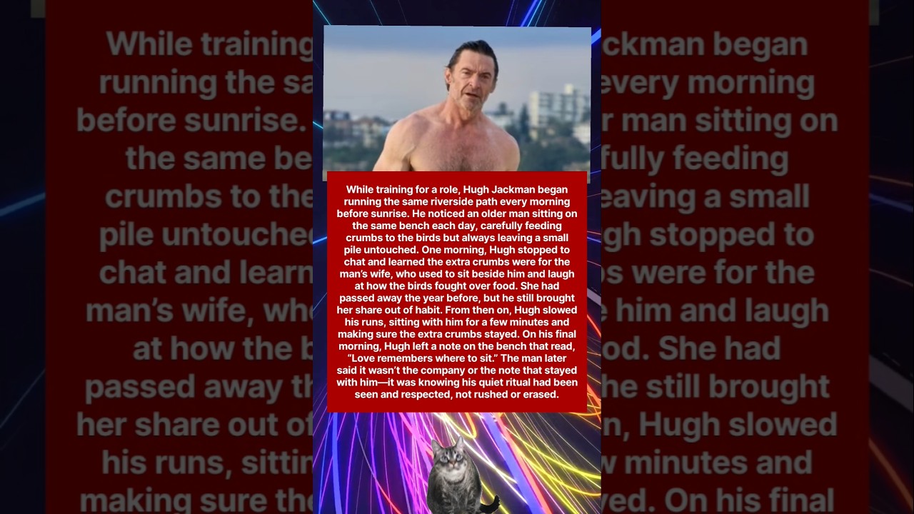 Hugh Jackman heart warming conversation with an older man feeding scrumb to birds 😢❤️‍🩹