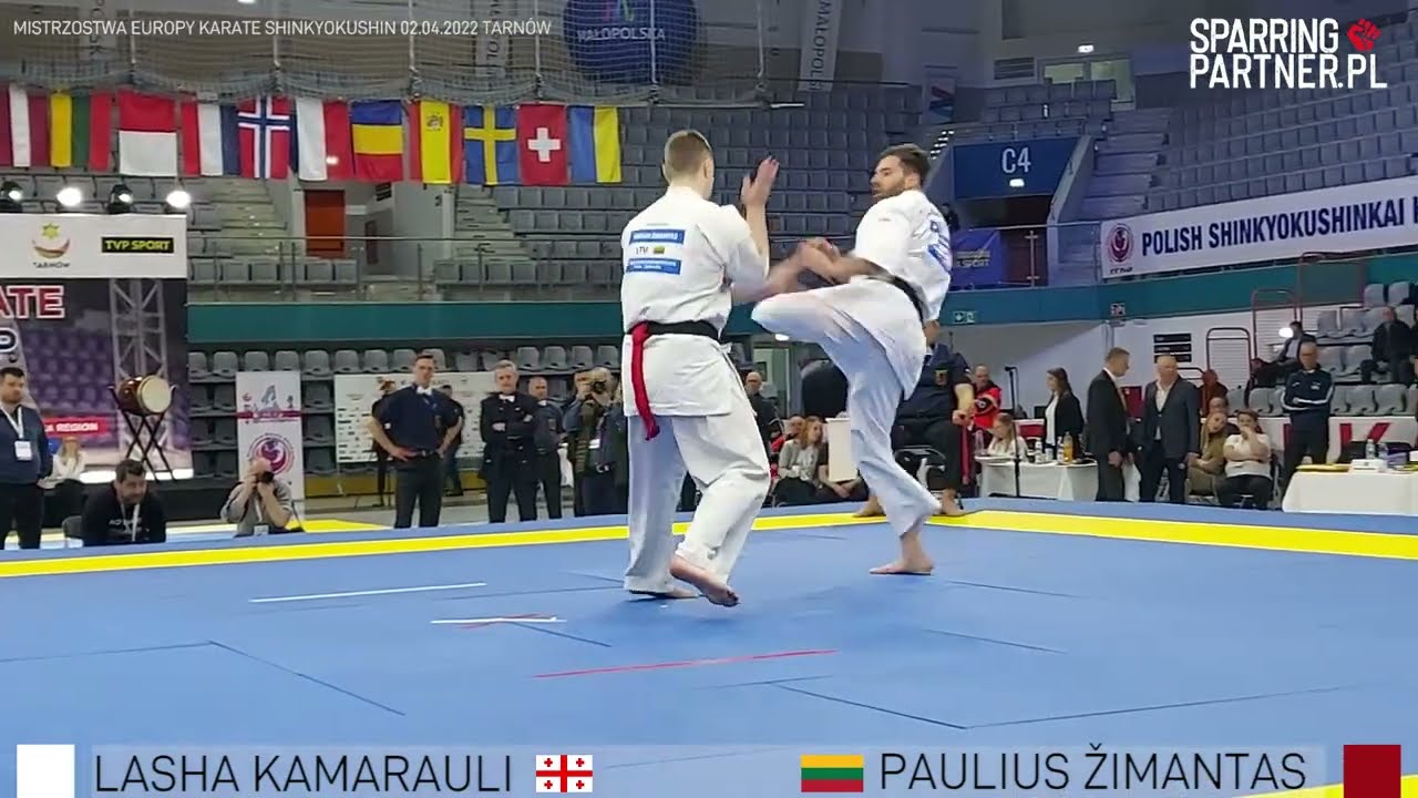 LASHA KAMARAULI vs PAULIUS ŽIMANTAS Men +95kg European Karate Shinkyokushin Championship Tarnów 2022