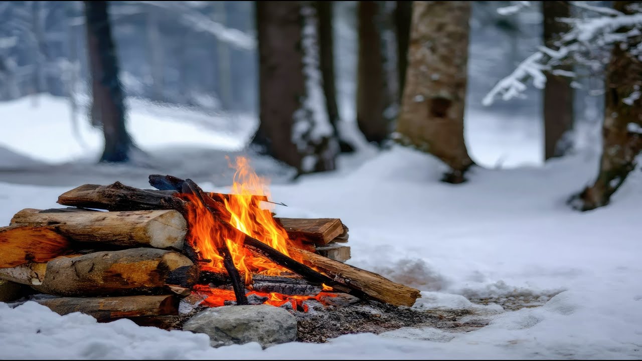 Gentle Winter Fire Sounds for Stress Relief