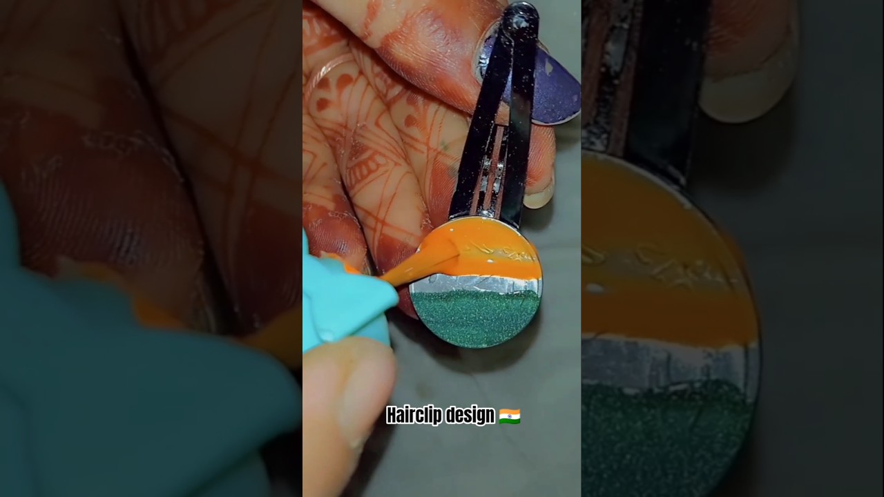 Indian flag design on a coin hair clip idea 🇮🇳🇮🇳❤