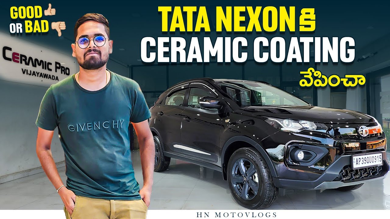 Car Looks మాములుగా లేవు || Tata Nexon కి Ceramic Coating వేయించ || Ceramic Coating Good👍 Or Bad👎