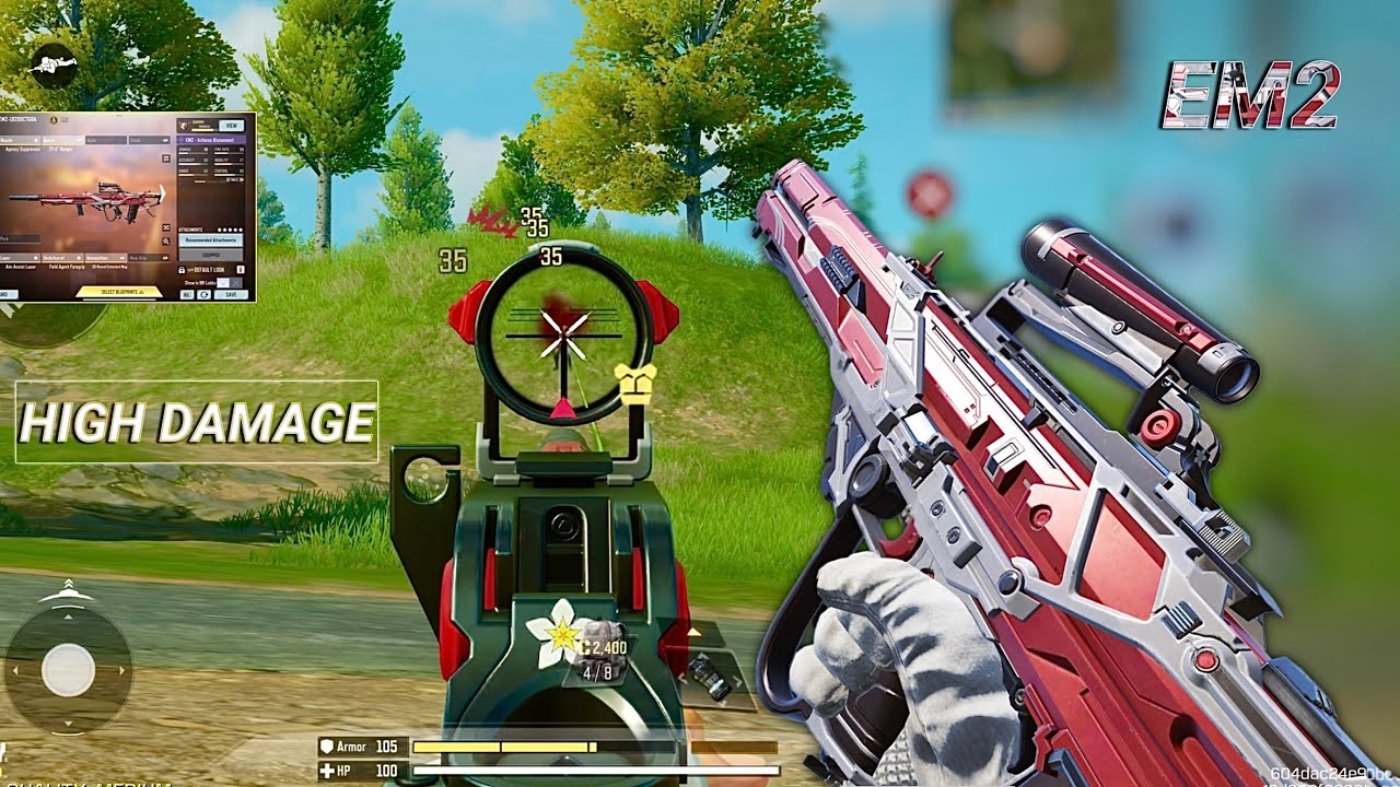 0 RECOIL in LONG RANGE + HIGH DAMAGE | BEST EM2 GUNSMITH CODM BR | CODM BR GAMEPLAY