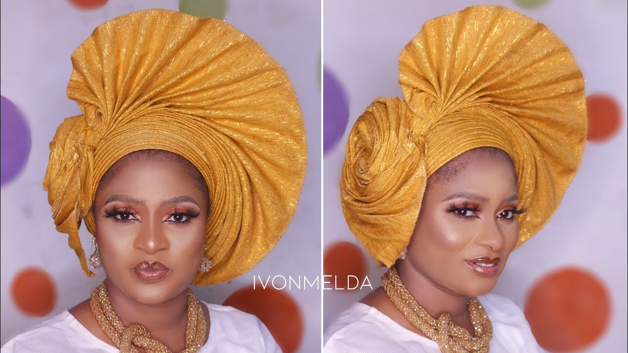 Fan With Rose Gele Tutorial; Beautiful Trending Gele
