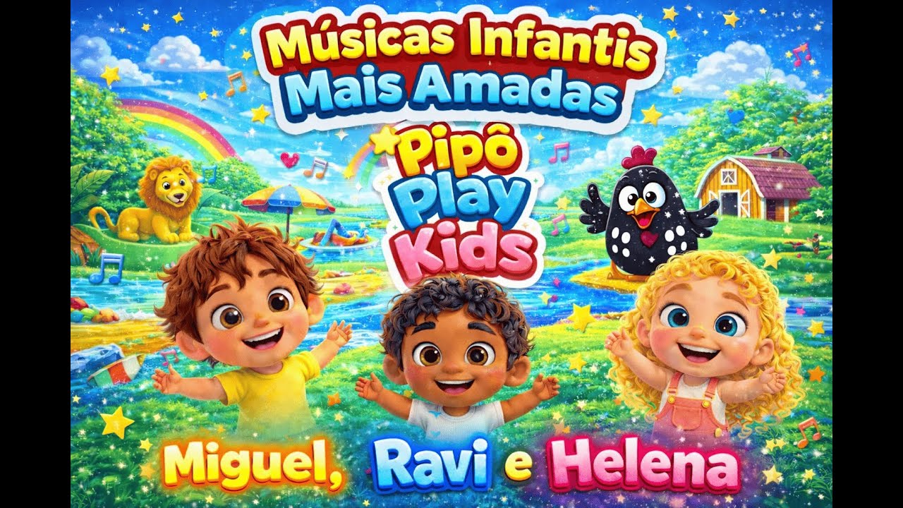 Músicas Infantis Mais Amadas 😍 | Miguel, Ravi e Helena | Pipô Play Kids 🐥🎶
