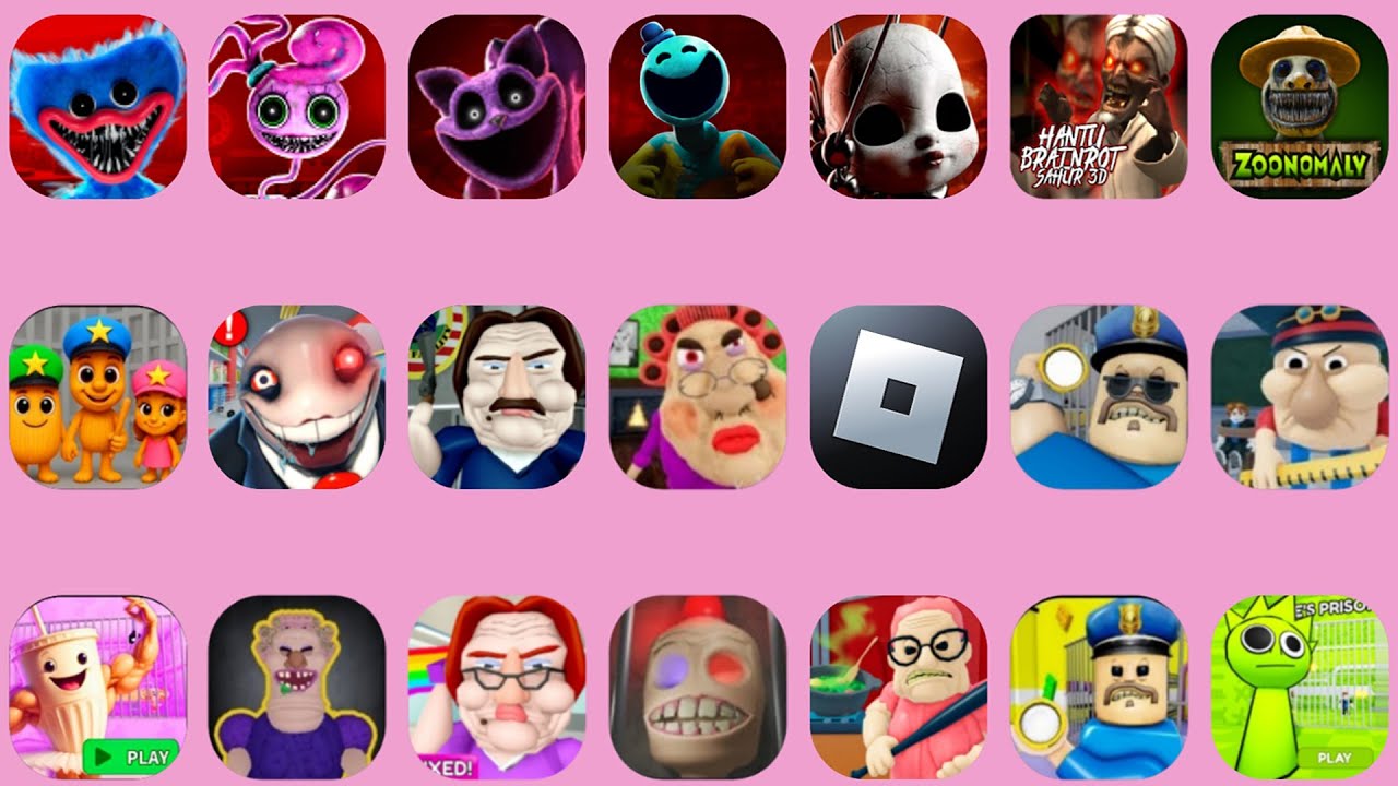 Roblox,Evil Grandma!,Poppy Playtime Chapter 5 Fan,Poppy Mobile 1 2 3 4,Epic School!,Grumpy Gran...