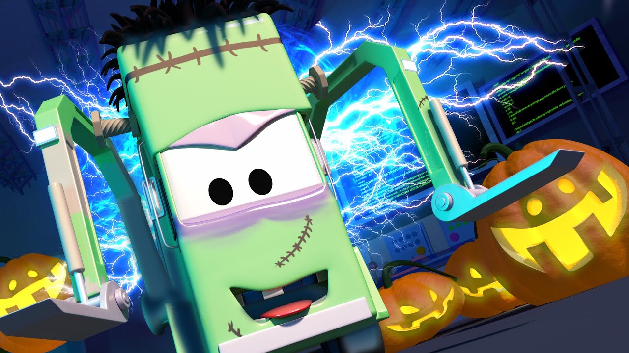 Tom the Tow Truck -  HALLOWEEN SPECIAL -  Frankenstein's Monster needs a repair ! - Trucks cartoons