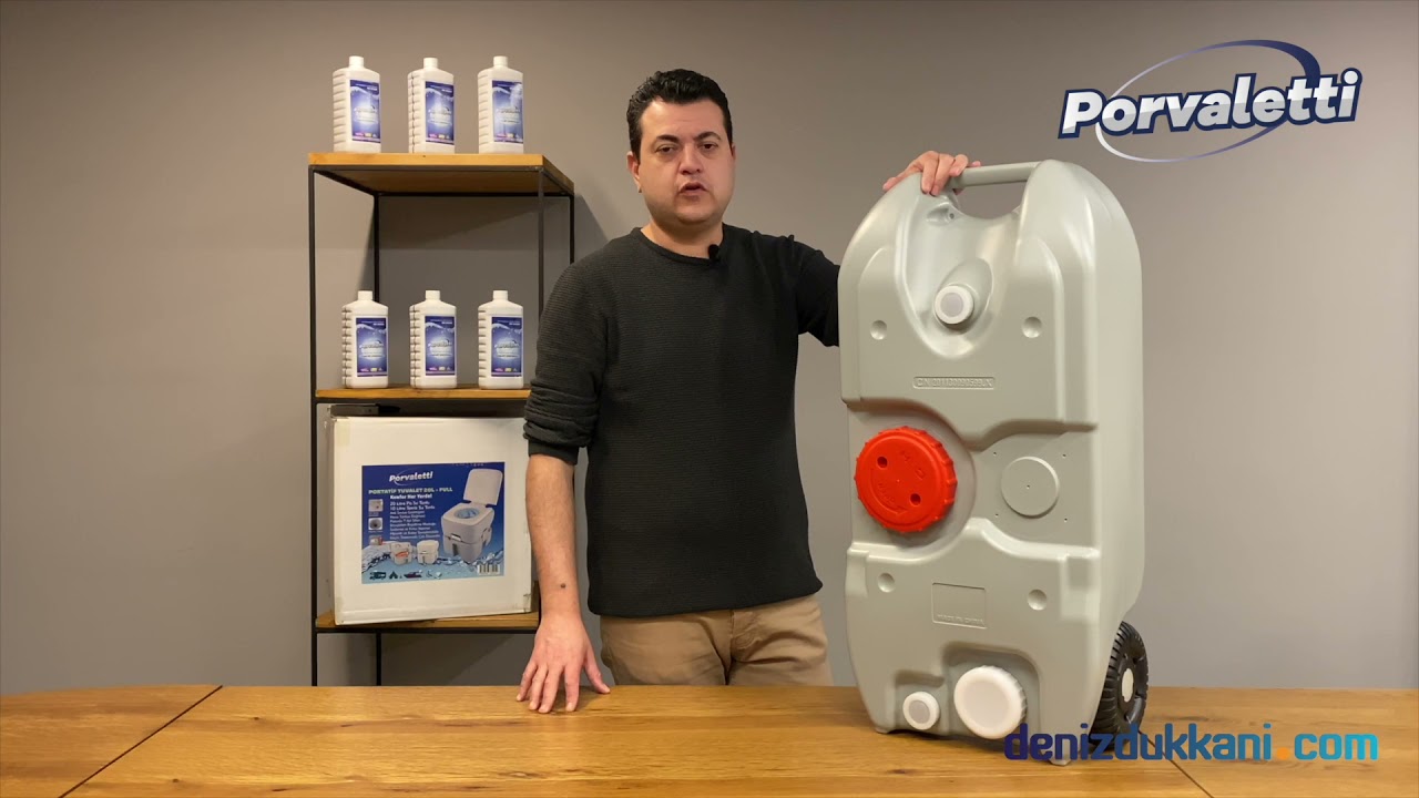 Porvaletti Portatif Tekerlekli  Kamp ve Karavan Pis Su Tankı 40 litre
