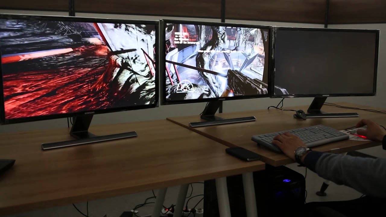 ALIEN VS PREDATOR : 11520X2160 U28D590 UHD Monitor