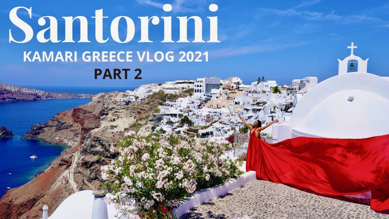 SANTORINI, GREECE VLOG PART 2 June 2021! Kamari Beach, Sunset Winery, Fira Nightlife during COVID!