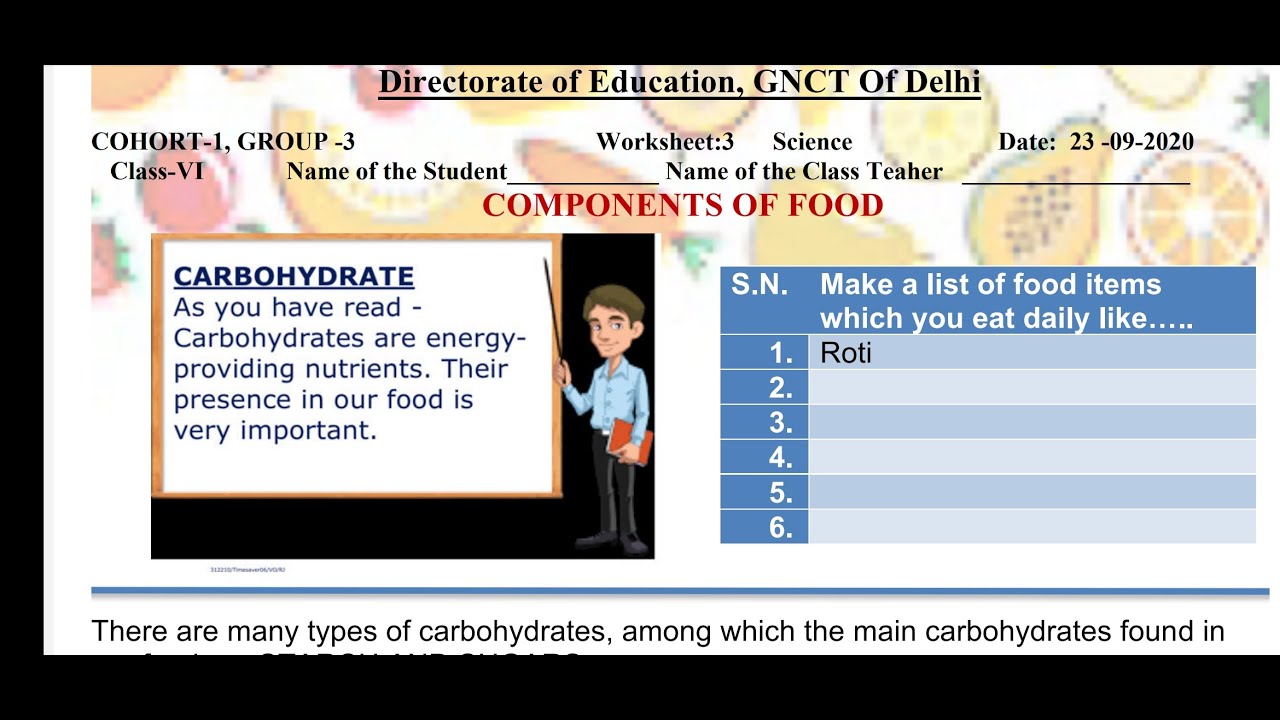 DOE DELHI WORKSHEET 3 CLASS 6 (SCIENCE) ENGLISH MEDIUM  WEDNESDAY 23 SEPTEMBER 2020