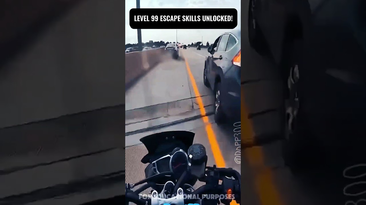 Motorcyclist&rsquo;s insane escape! So close! #fail #nearMiss #motorcycle #epicmoment #comedy #shorts
