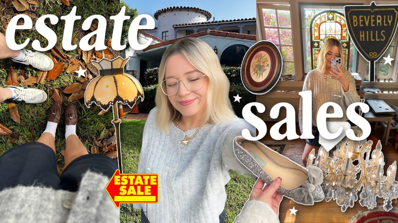 come thrift with me at 3 estate sales in BEVERLY HILLS! 💸🏡 (vintage, designer, home decor & more)