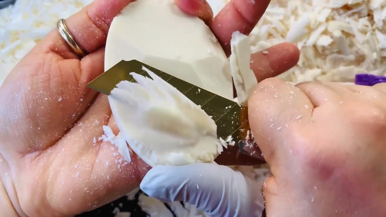CUTTING WHITE BAR SOAPS 🤍
