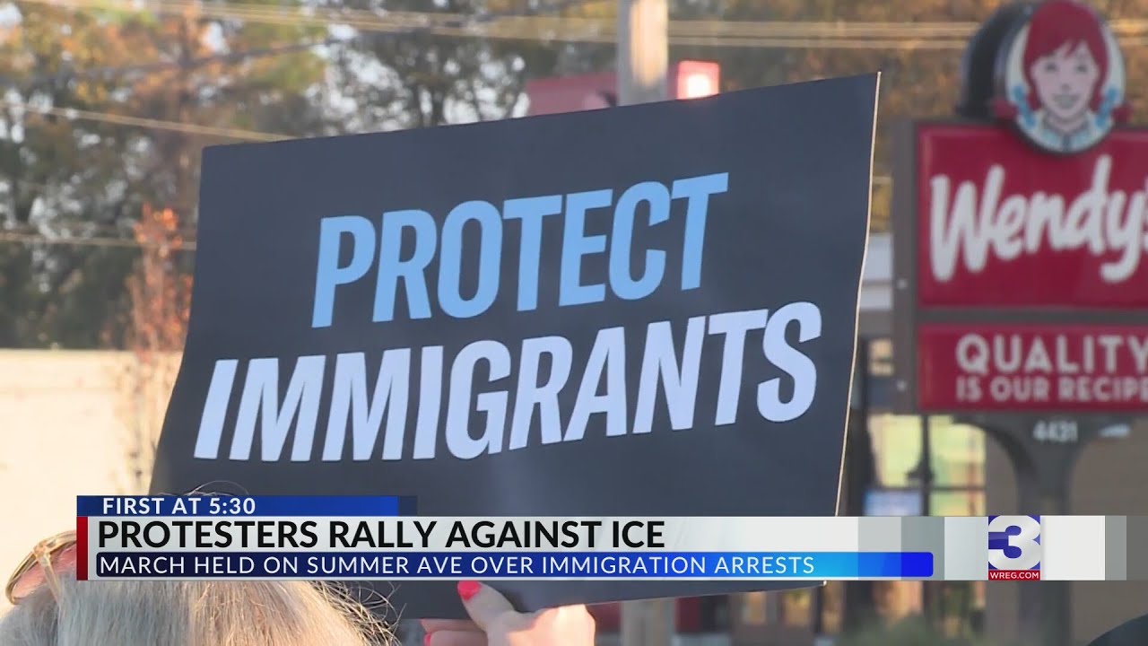 Demonstrators protest ICE presence in Memphis