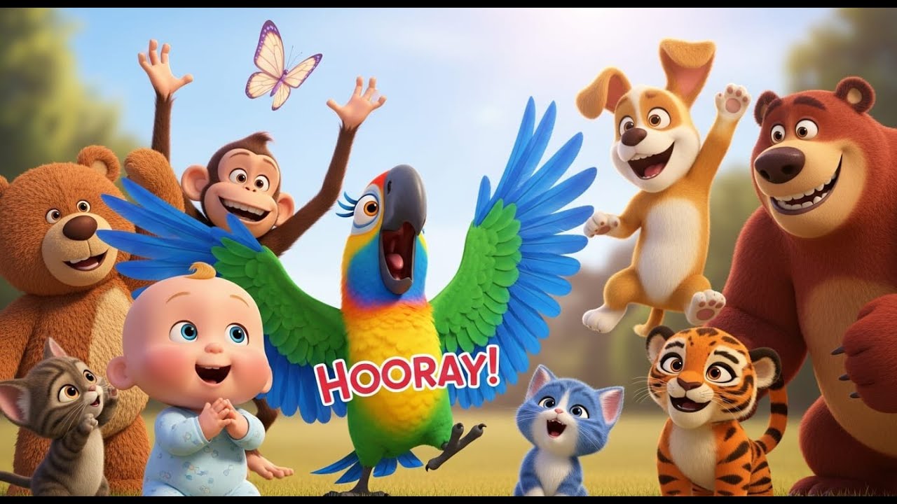 Kids Adventure Story, Bedtime Poem for Kids 🦜🐱 Heartwarming Friends Grab & Escape Snow! Baby