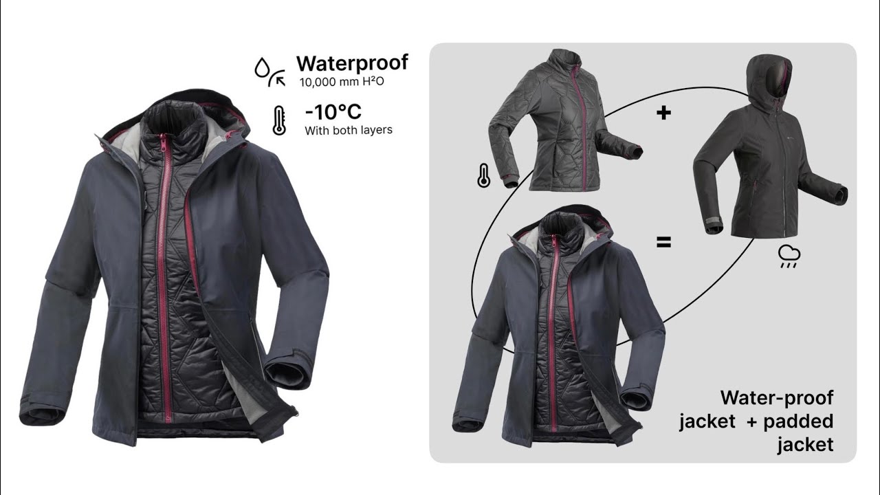 Decathlon Forclaz Women 3-in-1 Waterproof Winter Hiking Jacket SH500 Review | -10°C trekking gear