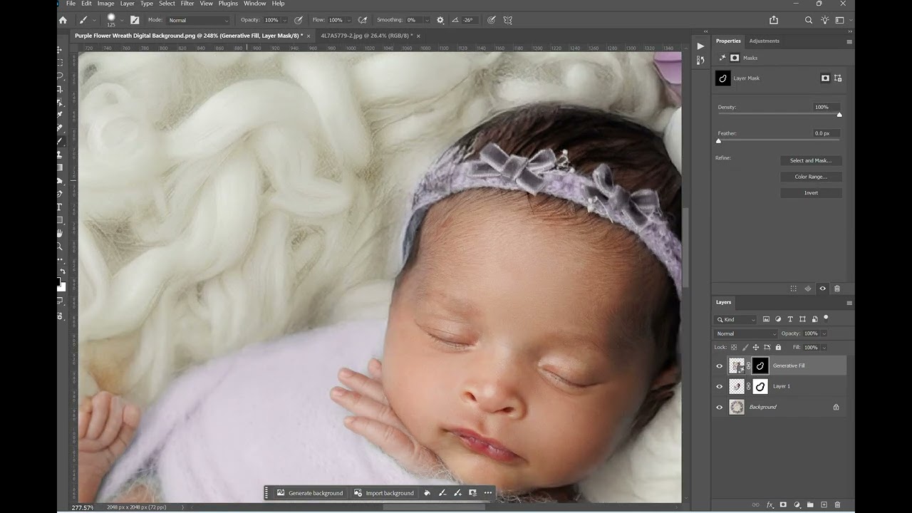 Newborn photography Editing. Newborn Composite image in photoshop. No sound.