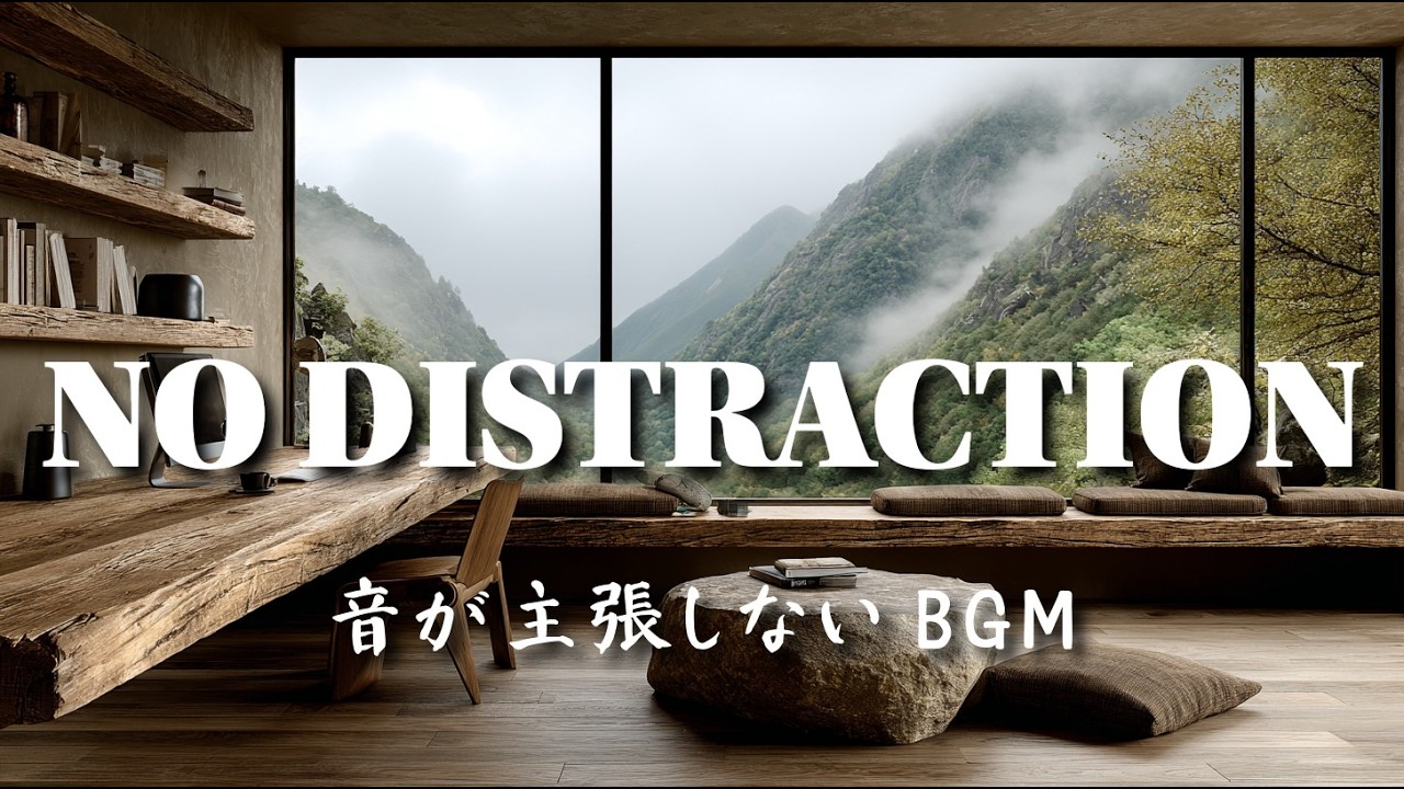 音が主張しないBGM｜NO DISTRACTION｜朝活・集中用｜山奥コテージの早朝デスク