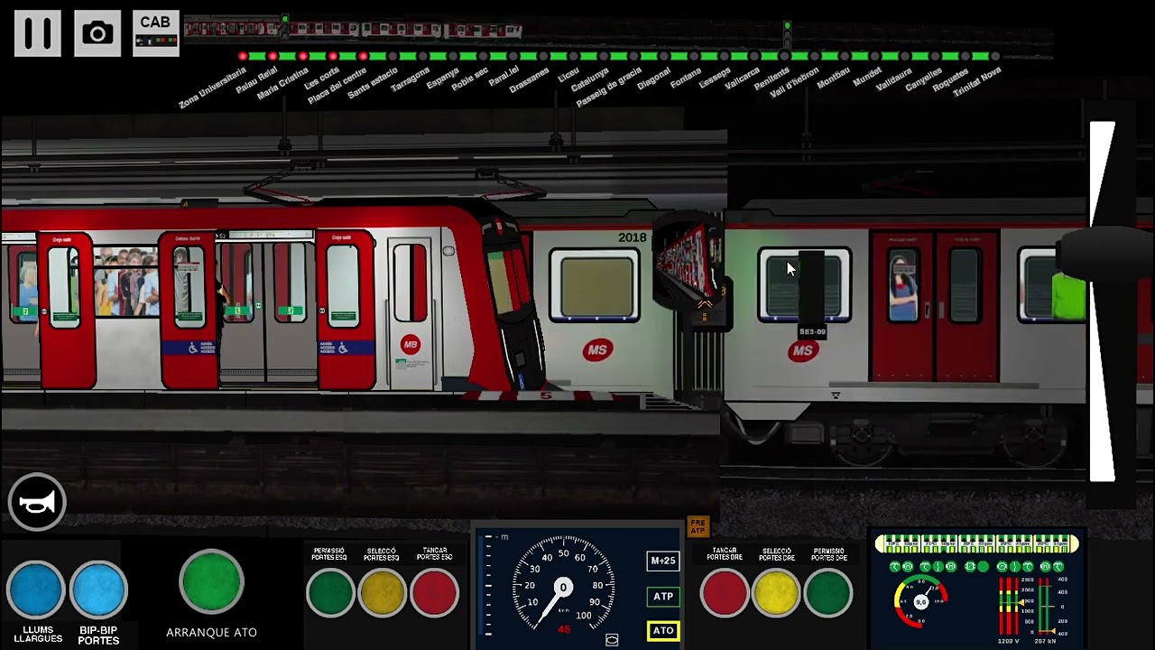 MetroSim L3 Amb un S7060-7059-7515-7058-7057 i ruta: Zona universitària-Paral.lel