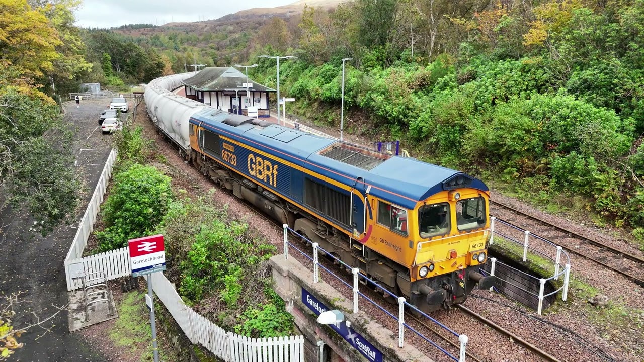Beautiful Scenery and GBRF at Garelochhead Dumbarton 66733 6E45 October 2025