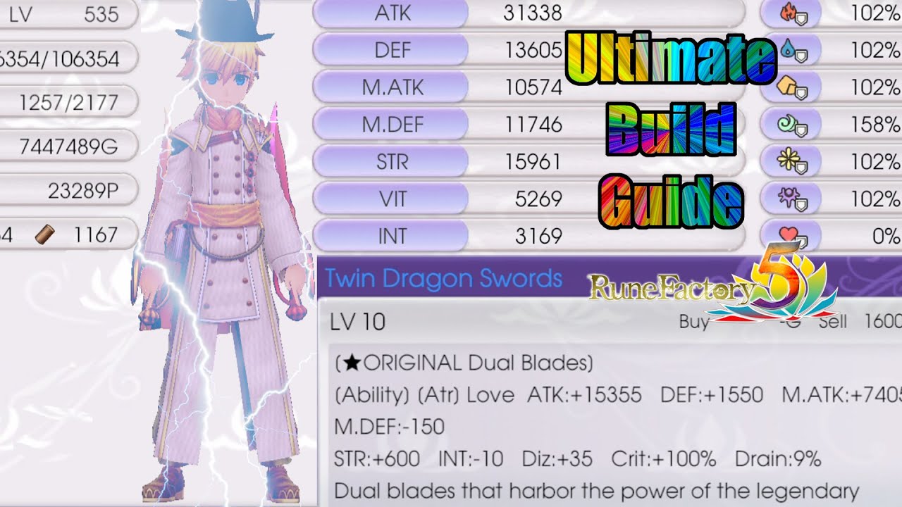 Rune Factory 5 - ULTIMATE BUILD GUIDE - FULL Build/Item Locations/Demo