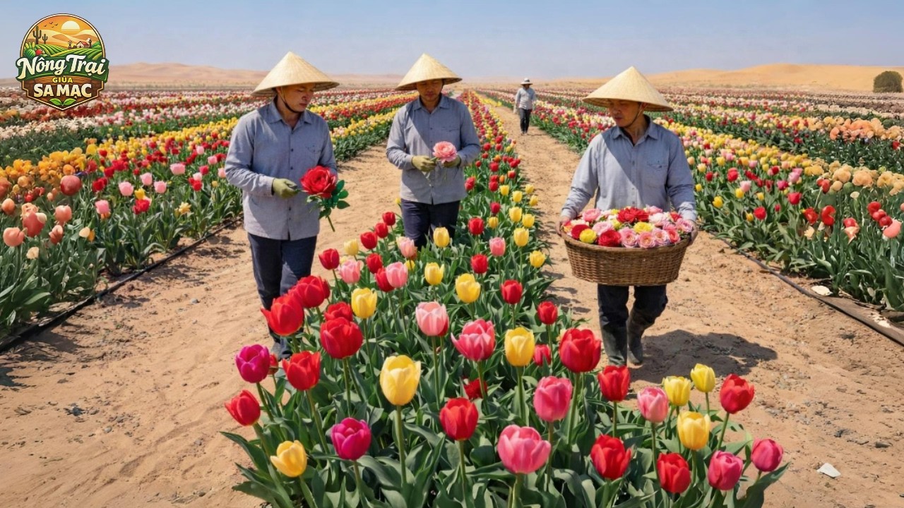 Không Ai Tin Điều Này Họ Trồng Hoa Tulip Giữa Sa Mạc Và Điều Kỳ Diệu Đã Xảy Ra