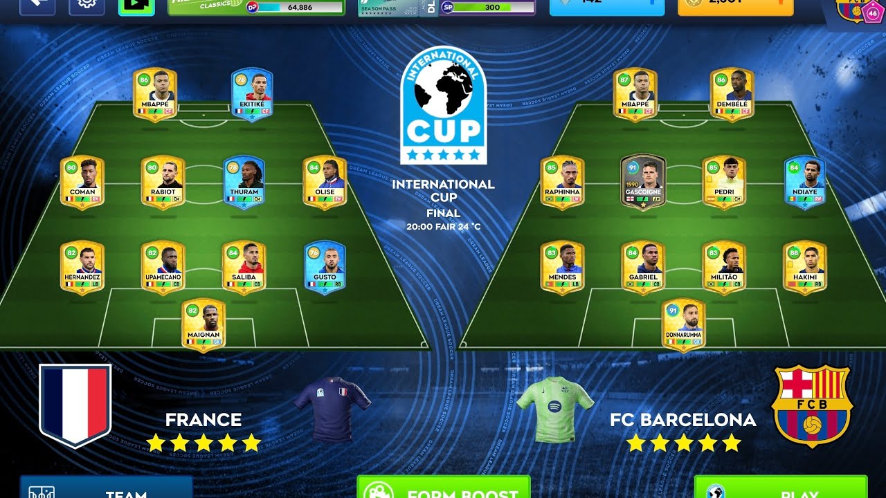 DLS 26 Gameplay| Game 93: Barcelona vs France World Cup Final