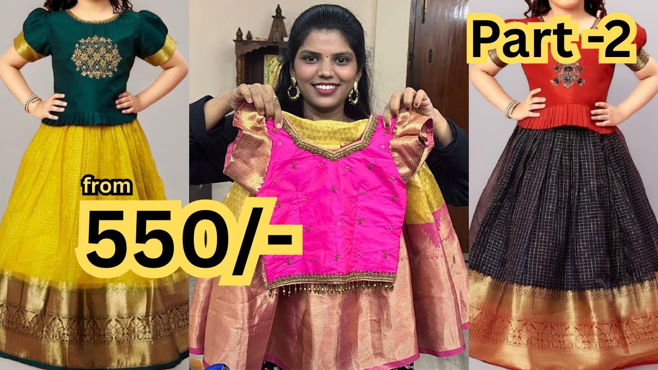 Pattu Pavadai Sattai for Kids Part-2 👧✨ Starting at Just ₹550! | Latest Designs @ Hasini Boutique