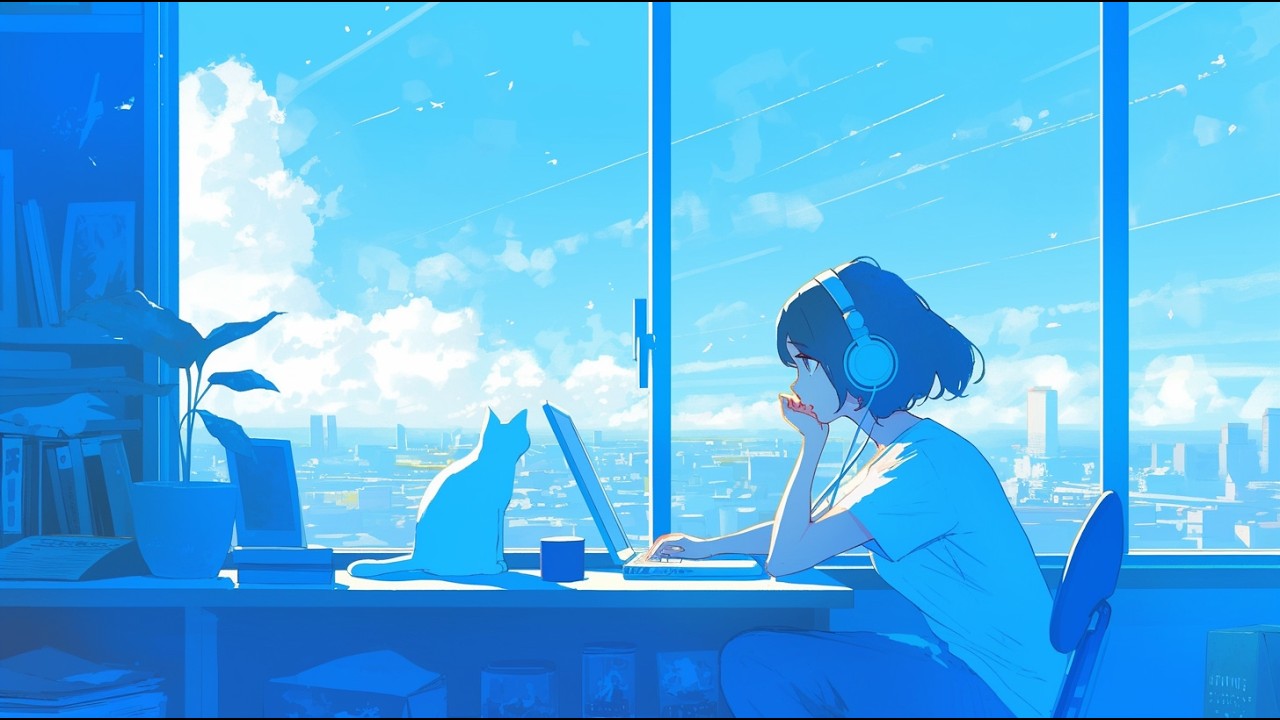 45 Min Deep Work 🐈 | Neko Nap Lo-fi | Clear Sky Focus / 澄み渡る青空の45分 (作業用BGM)