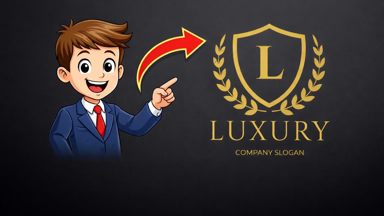 Luxury Brand Logo Design | Elegant Gold Shield Logo Reveal