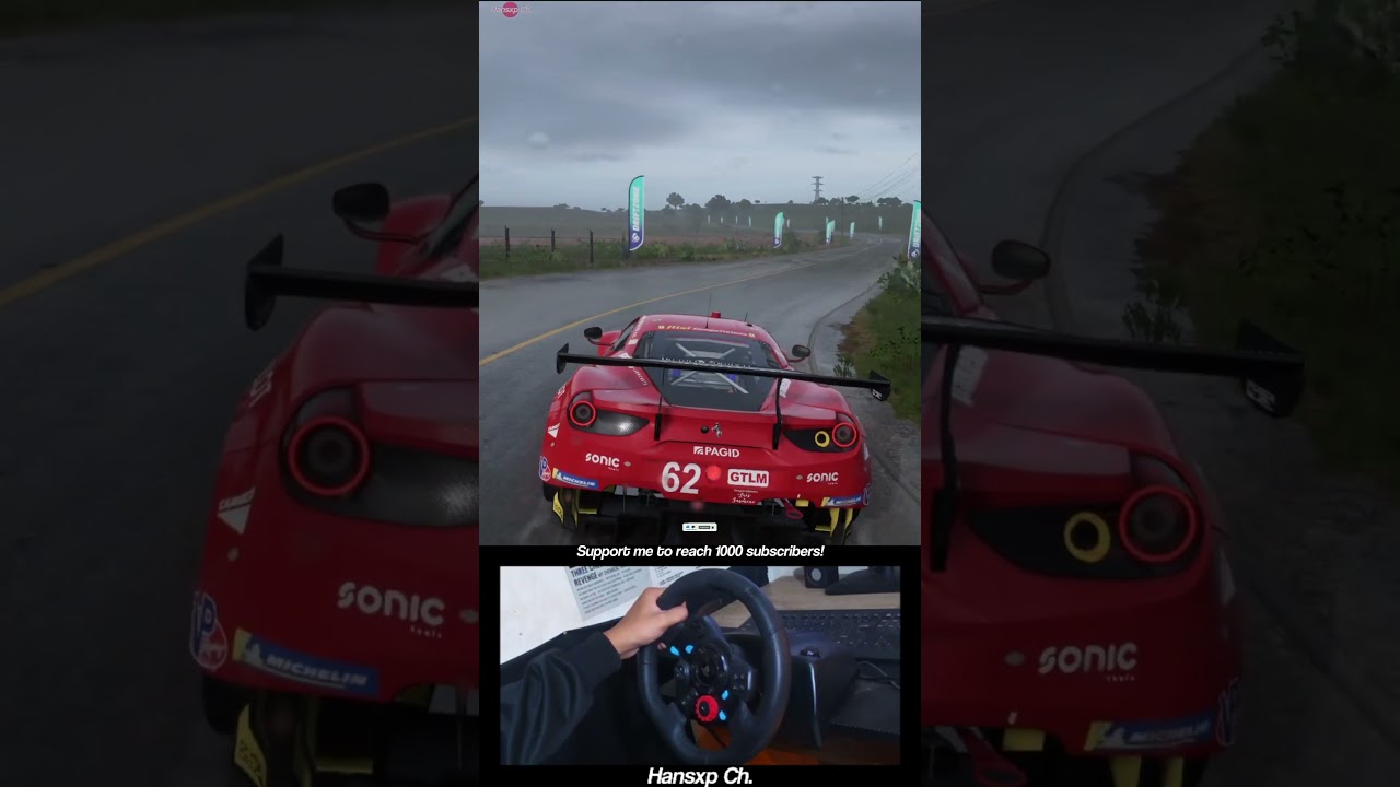 Ferrari #62 Risi Competizione 488 GTE - Forza Horizon 5 Rainy Weather | Logitech G29 Steering Wheel