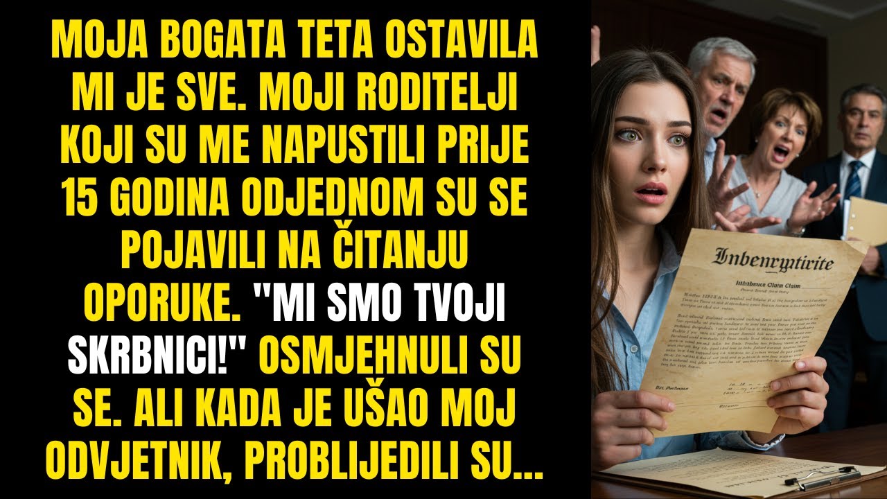 Bogata teta ostavila mi je sve - roditelji koji su me napustili prije 15 godina došli na čitanje opo