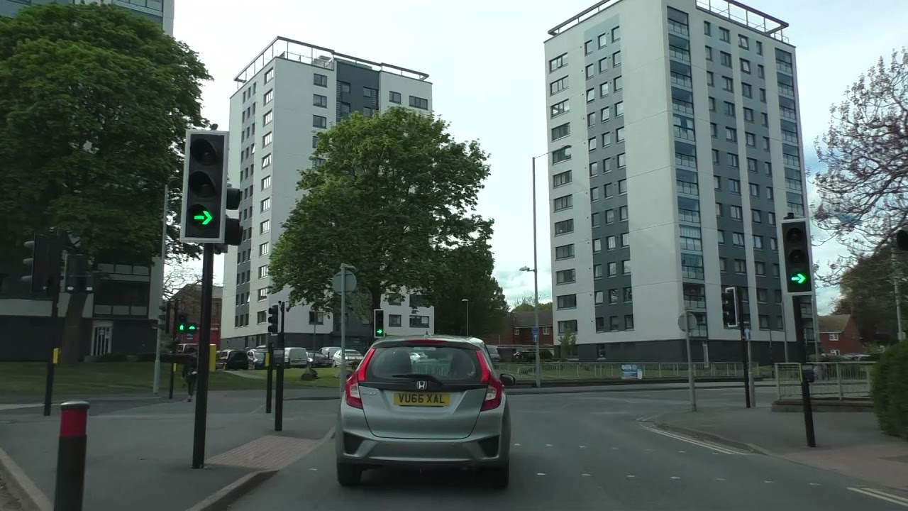 Driving On College Street, Deansway, Bridge Street, New Road & Tybridge Street, Worcester, England